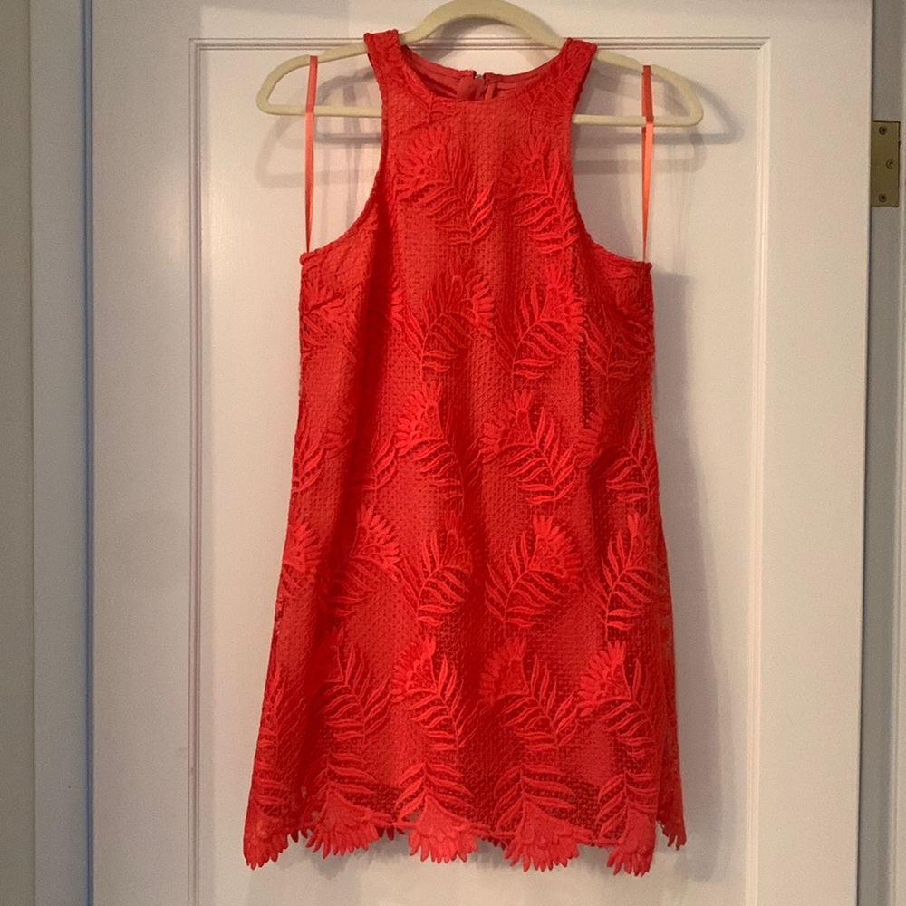 Lovers & Friends - Size S- Coral Lace Mini Dress